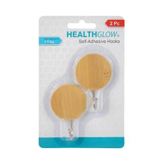 Self-Adhesive Bamboo Hooks, 2 Piece - Assorted Shapes